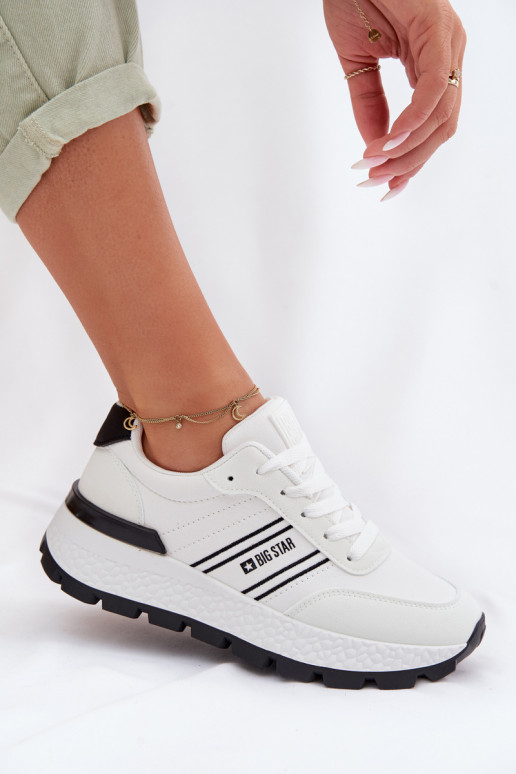 Zapatillas modelo zapatos. Femenino con una plataforma Big Star TT274882 Hi-Poly System el color blanco