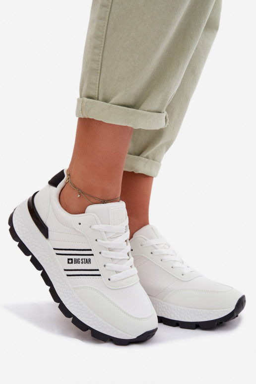 Zapatillas modelo zapatos. Femenino con una plataforma Big Star TT274882 Hi-Poly System el color blanco