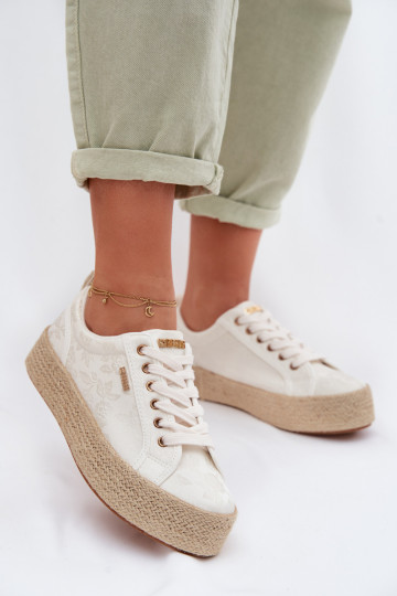 Espadrilles con plataforma Big Star TT274346 color marfil
