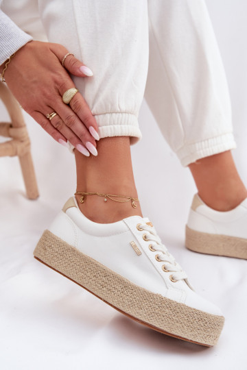 zapatos casuales Alpargatas con una plataforma Big Star TT274349 el color blanco