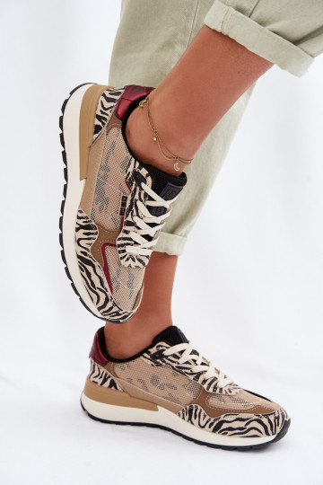 Zapatos deportivos para mujer con estampados Big Star TT274333 color arena
