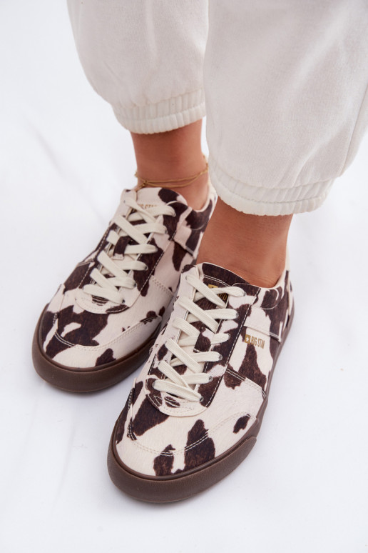 Zapatillas modelo zapatos. Femenino EN Łaty Big Star TT274369 Blanco-color marrón