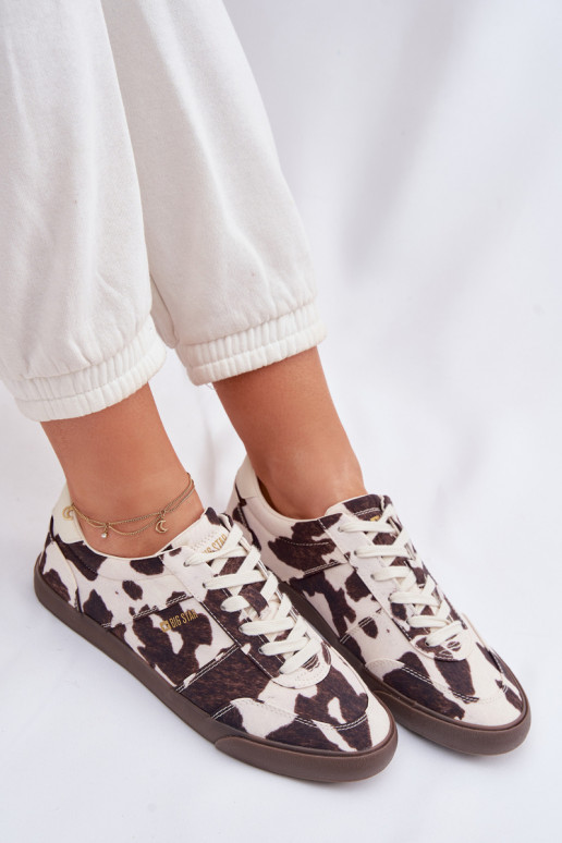 Zapatillas modelo zapatos. Femenino EN Łaty Big Star TT274369 Blanco-color marrón