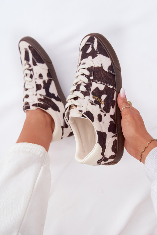 Zapatillas modelo zapatos. Femenino EN Łaty Big Star TT274369 Blanco-color marrón