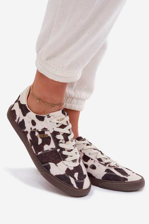 Zapatillas modelo zapatos. Femenino EN Łaty Big Star TT274369 Blanco-color marrón