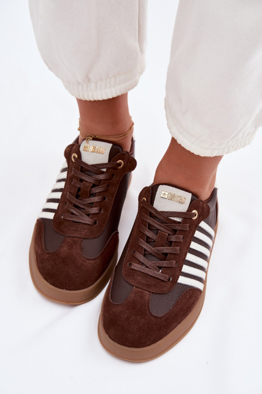 Zapatillas modelo zapatos. FemeninoActivadoturalnej Skóry I de gamuzau Big Star TT274715 CzekoladoAe