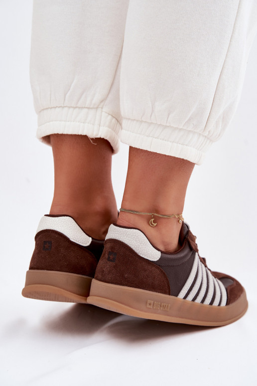 Zapatillas modelo zapatos. FemeninoActivadoturalnej Skóry I de gamuzau Big Star TT274715 CzekoladoAe
