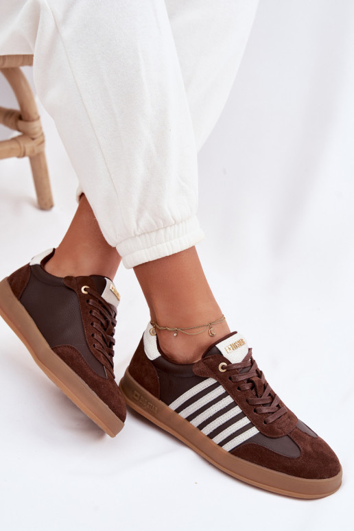 Zapatillas modelo zapatos. FemeninoActivadoturalnej Skóry I de gamuzau Big Star TT274715 CzekoladoAe