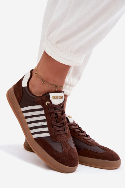 Zapatillas modelo zapatos. FemeninoActivadoturalnej Skóry I de gamuzau Big Star TT274715 CzekoladoAe