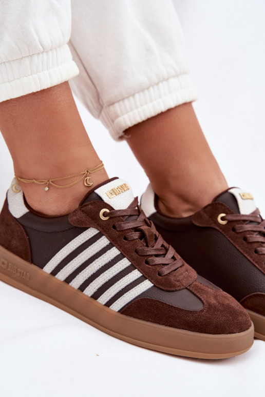 Zapatillas modelo zapatos. FemeninoActivadoturalnej Skóry I de gamuzau Big Star TT274715 CzekoladoAe