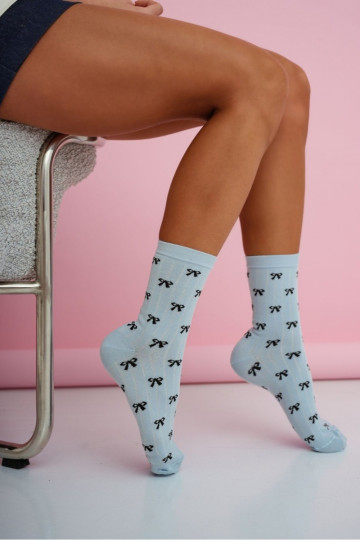 Medias de mujer con lazos de color azul