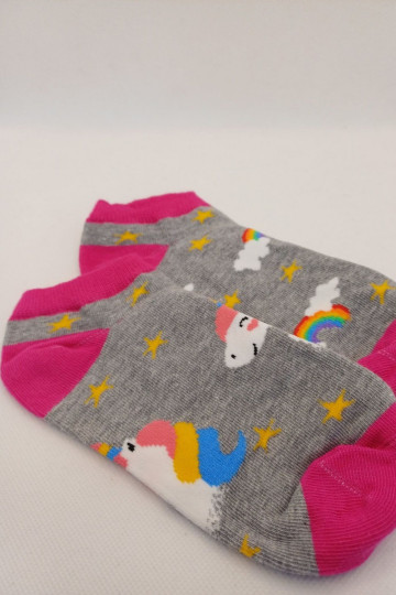 Medias infantiles Unicornios en color gris 2