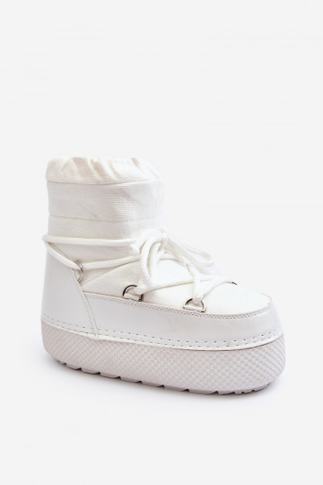 Botas de nieve blancas con detalles elegantes para mujeres
