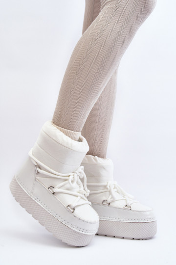 Botas de nieve blancas con detalles elegantes para mujeres 2