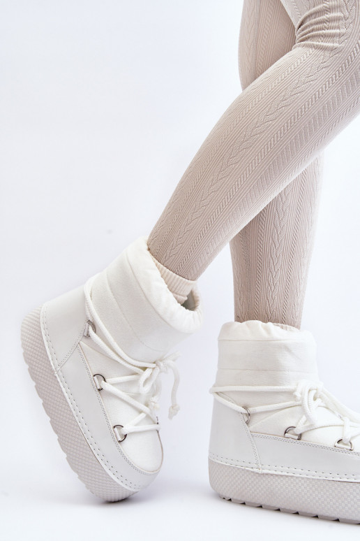 Femenino Botas de nieve con detalles elegantes el color blanco Toolsa