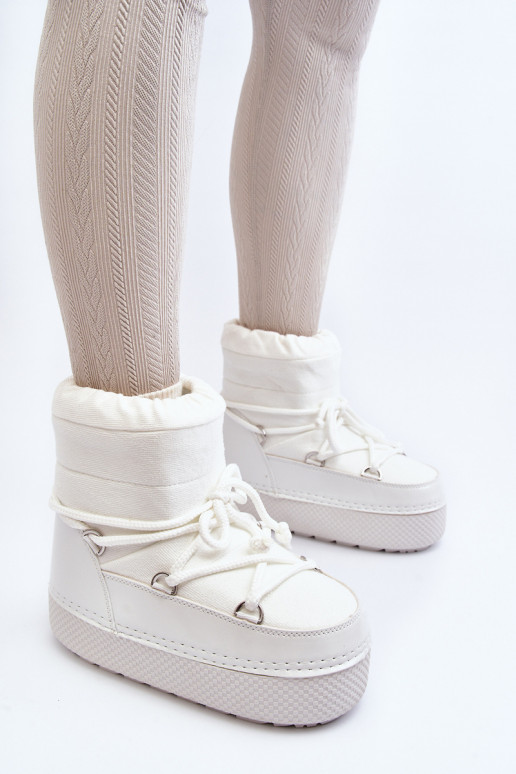 Femenino Botas de nieve con detalles elegantes el color blanco Toolsa