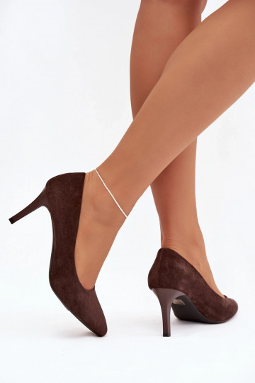 Zapatos de tacón color chocolate de ante sintético Sergio Leone 1336 2