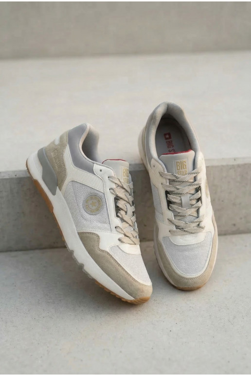 Zapatillas modelo zapatos. para los hombres con una plataforma Big Star TT174032 Blanco-color azul