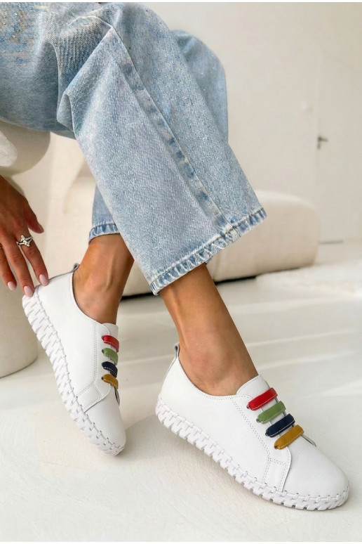 Piel zapatos Femenino Vinceza 95376 el color blanco