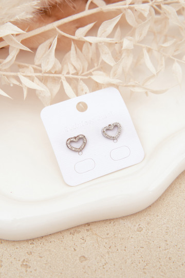 Pendientes clásicos en forma de corazón color plata