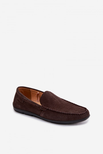 Mocasines para hombres de ante Big Star TT174202 color chocolate
