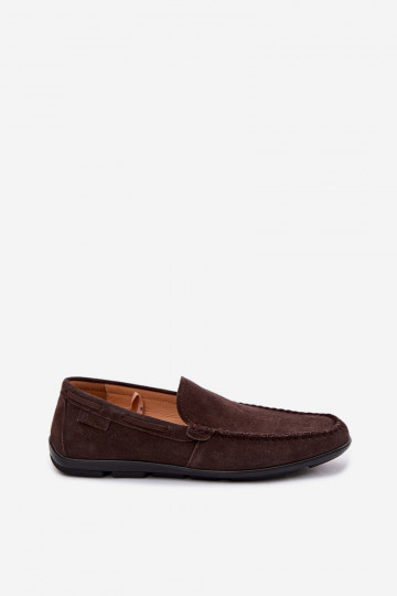 Mocasines para hombres de ante Big Star TT174202 color chocolate 2