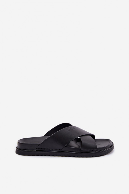 Zapatillas de cuero para los hombres Big Star TT174217 de color negro