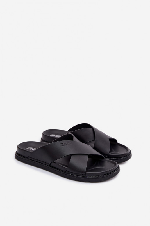 Zapatillas de cuero para los hombres Big Star TT174217 de color negro