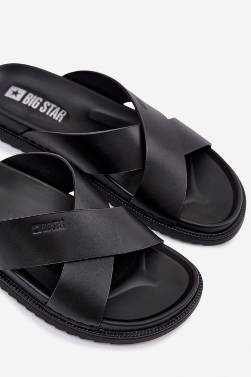 Zapatillas de cuero para los hombres Big Star TT174217 de color negro