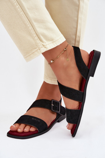 Sandalias de ante para mujer Big Star TT274490 color negro 2