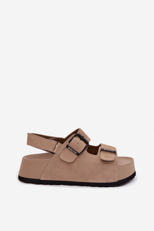 Sandalias de ante con una plataforma Big Star TT274235 beige