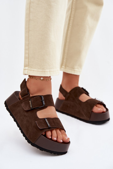 Sandalias de ante con una plataforma Big Star TT274236 CzekoladoAe 2