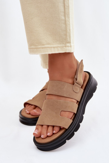 Sandalias de ante para mujer Big Star TT274482 color arena