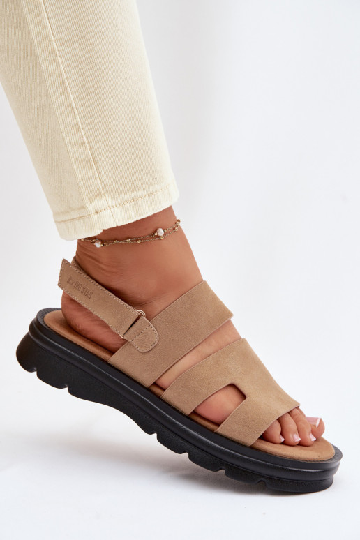 Sandalias de mujer de gamuza Big Star TT274482 beige