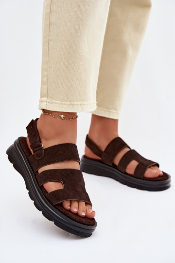 Sandalias de ante para mujer Big Star TT274483 color chocolate 2