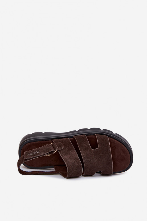 Sandalias de mujer de gamuza Big Star TT274483 CzekoladoAe