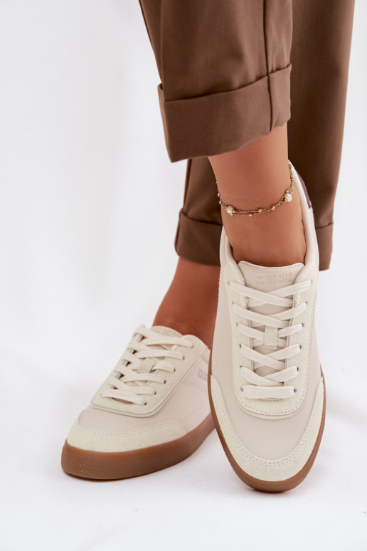 Zapatillas modelo zapatos. Femenino de cuero ecológico Big Star TT274311 color marfil