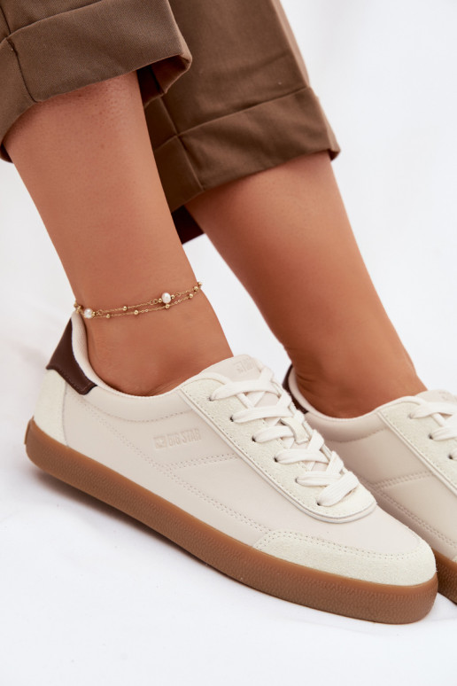 Zapatillas modelo zapatos. Femenino de cuero ecológico Big Star TT274311 color marfil