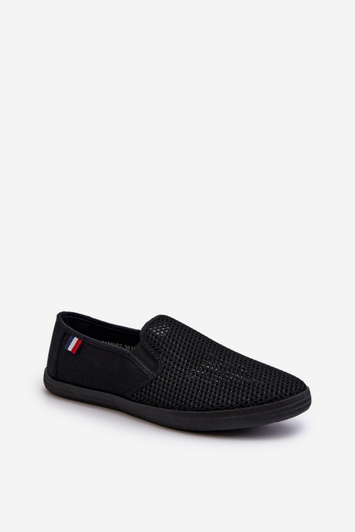 para los hombres con elementos calados Zapatillas zapatos casuales de color negro Koboru