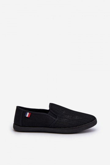 Zapatillas deportivas para hombres con elementos calados color negro Koboru 2
