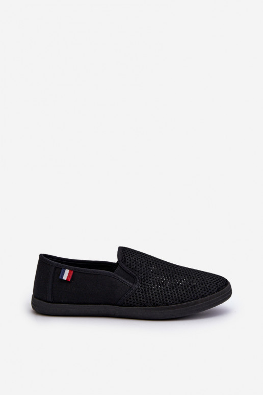 para los hombres con elementos calados Zapatillas zapatos casuales de color negro Koboru