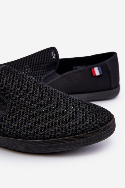 para los hombres con elementos calados Zapatillas zapatos casuales de color negro Koboru