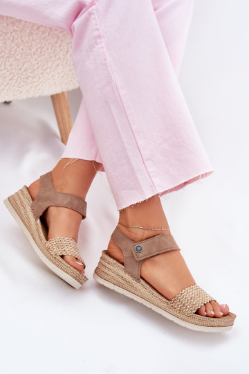 Sandalias de mujer con una plataforma Inblu RV000014 beige