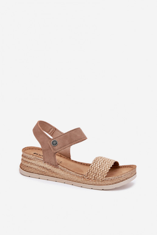 Sandalias de mujer con una plataforma Inblu RV000014 beige