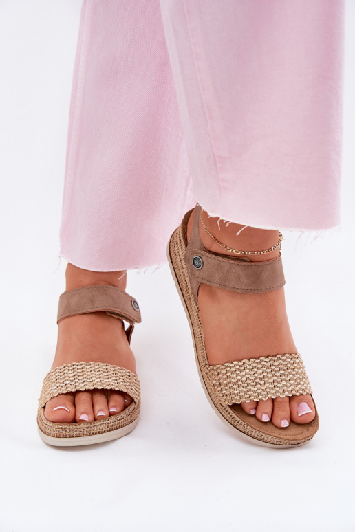 Sandalias de mujer con una plataforma Inblu RV000014 beige