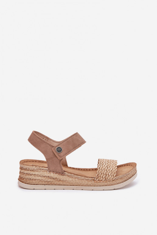 Sandalias de mujer con una plataforma Inblu RV000014 beige