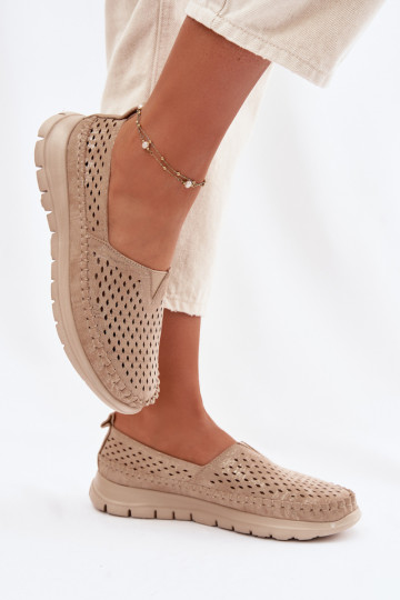 con elementos calados  mocasines de mujer Sergio Leone MK099H color dorado