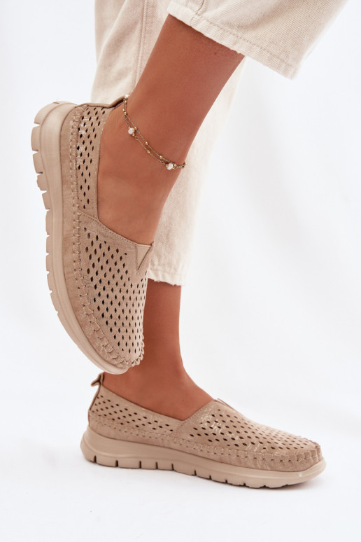 con elementos calados  mocasines de mujer Sergio Leone MK099H color dorado