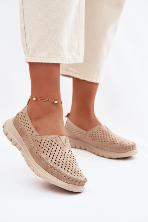 con elementos calados  mocasines de mujer Sergio Leone MK099H color dorado