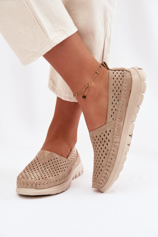 con elementos calados  mocasines de mujer Sergio Leone MK099H color dorado